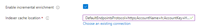 Screenshot možnosti portálu Azure pro rozšíření cache.