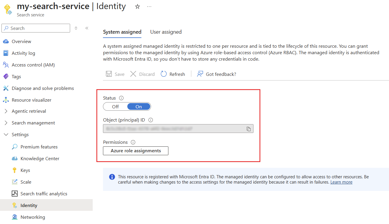 Snímek obrazovky s identifikátorem objektu systémové identity