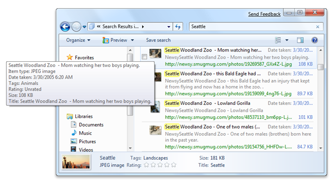 Screenshot mit den Ui-Bereichen des Windows-Explorers, die mithilfe von Proplists angepasst werden können