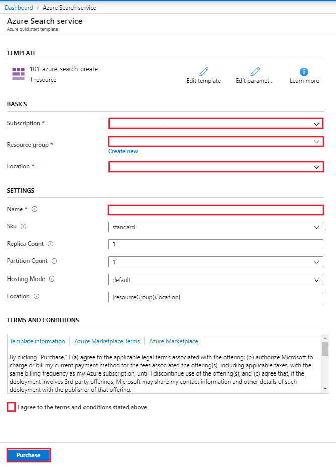 Portail Azure&nbsp;- Affichage du modèle
