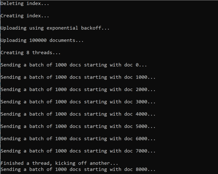 Cuplikan layar yang memperlihatkan output fungsi data indeks.